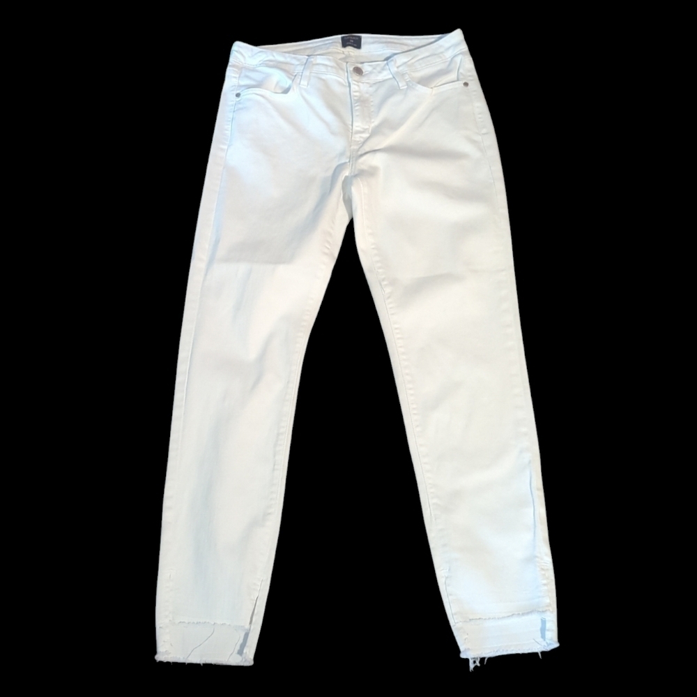 White comfy Jeans Nadine Slim shape Step Raw Hem Ankle By Justblack W29 L27